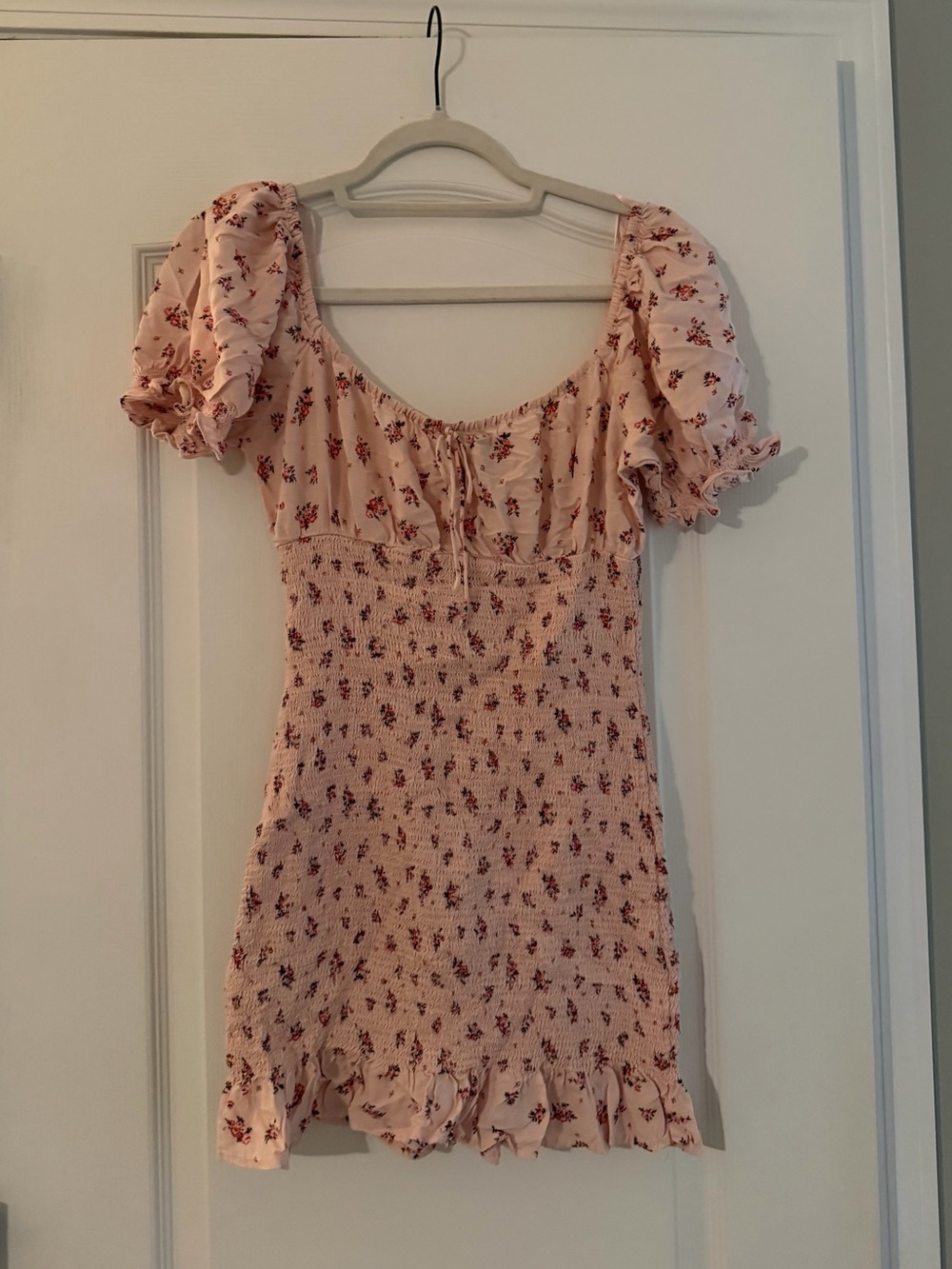 Cotton Candy LA Pink Floral Smocked Mini Dress